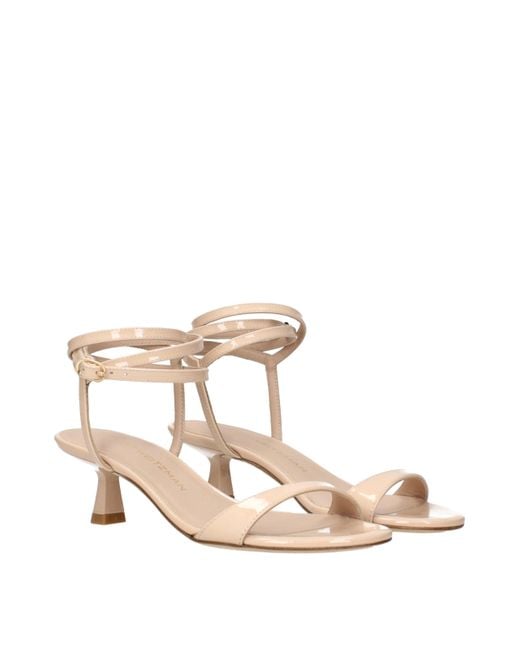 Stuart Weitzman Pink Beige Leather Stiletto Heels Sandals