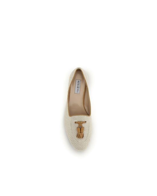 Fratelli Rossetti Metallic Beige Raffia Slip