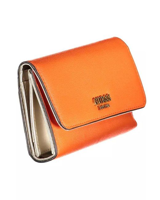 Guess Chic Orange Wallet With Contrasting Details