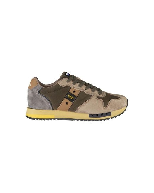Blauer Brown Green Leather Men Sneaker for men