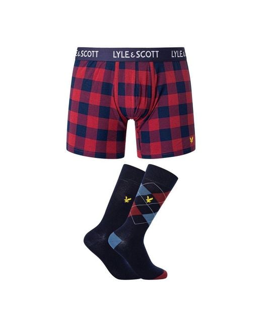 Lyle & Scott Red Bordeaux Cotton Boxers for men