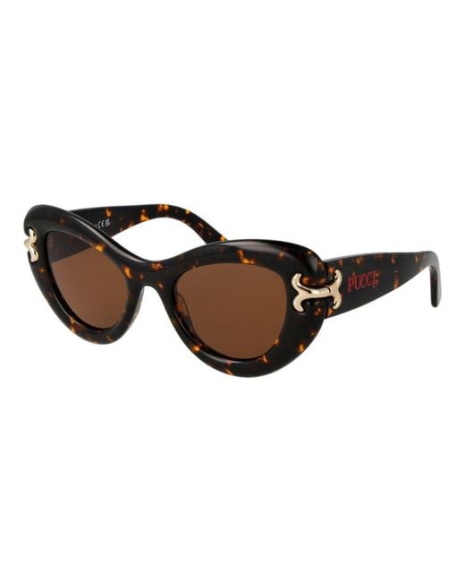 Emilio Pucci Brown Acetate Sunglasses