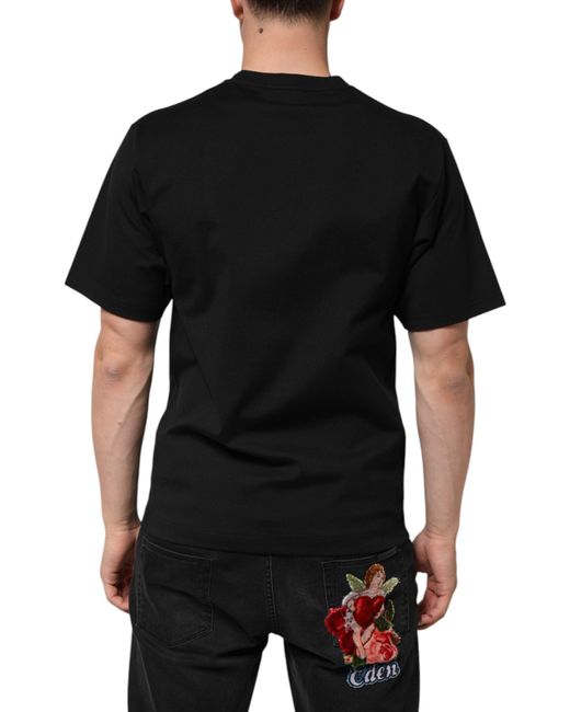 Dolce & Gabbana Black Graphic Print Tee for men