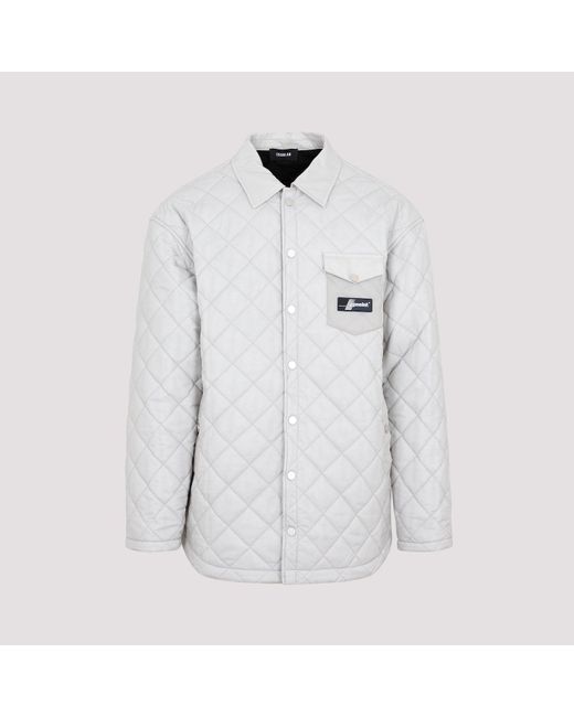 Egonlab White Grey Quilted Shirt for men