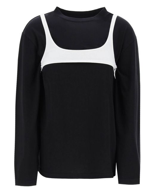 MM6 by Maison Martin Margiela Black "Long-Sleeved T-Shirt With Contrasting Top