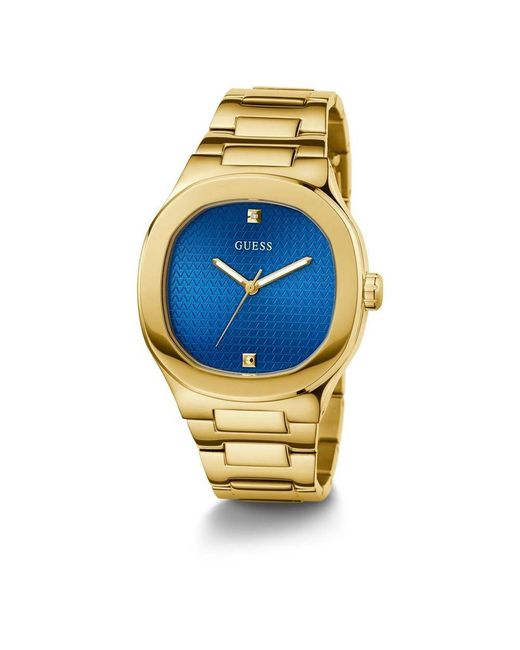Guess Metallic Gold Stainless Steel Dress Watch for men