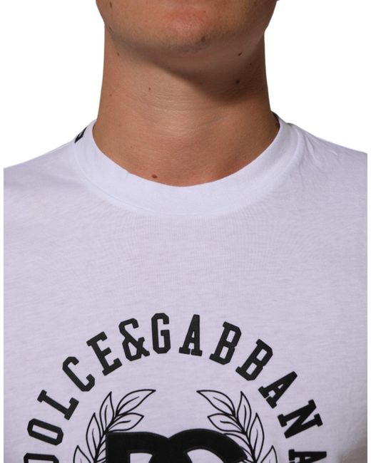Dolce & Gabbana White Logo Graphic Tee for men