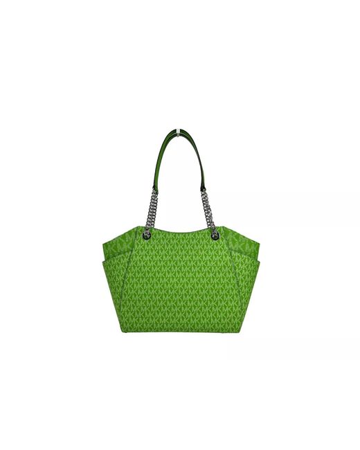 Michael Kors Jet Set Large Chain Shoulder Tote Bag Jungle Green