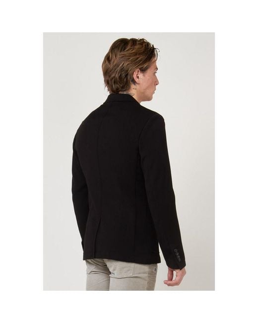 Gas Black Polyester Blazer for men