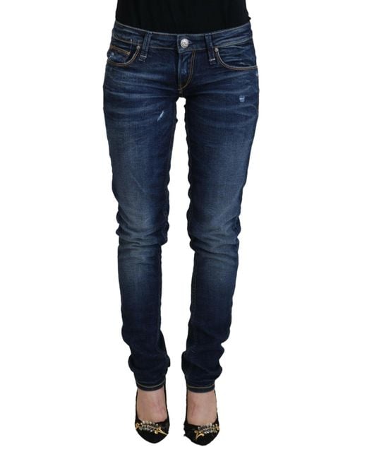 Acht Blue Chic Low Waist Designer Skinny Jeans
