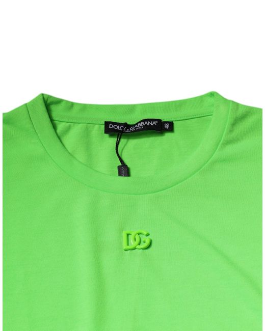 Dolce & Gabbana Green Short Sleeve Crew Neck Tee for men