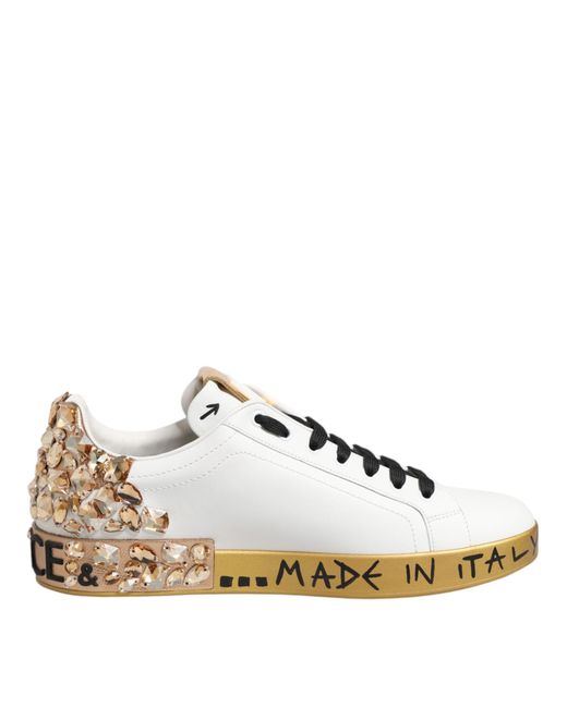 Dolce & Gabbana Natural Custom 2Zero Crystal Sneakers for men