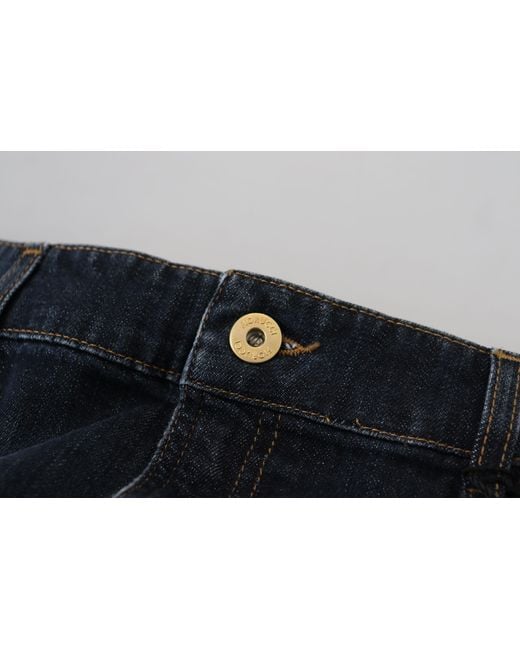 Fiorucci Black Chic Mid Waist Dark Denim Skirt