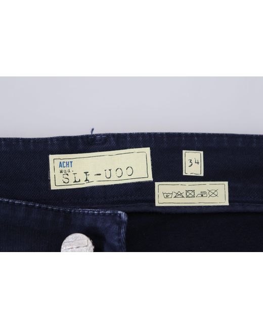 Acht Blue Cotton Tapered Slim Fitcasual Denim Jeans for men