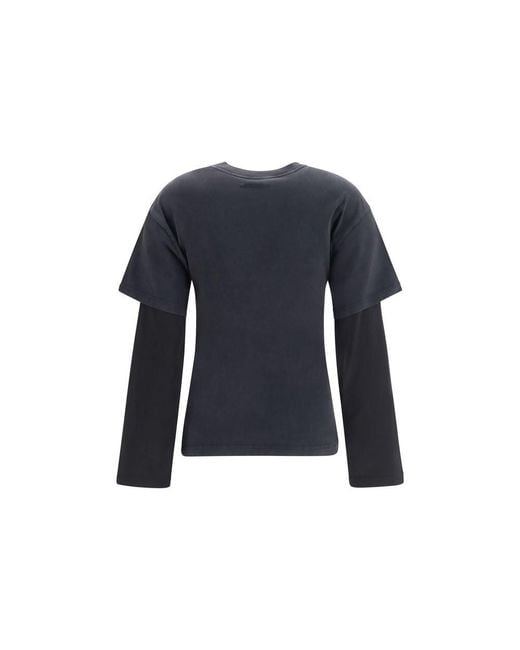 Courreges Blue Black Cotton T