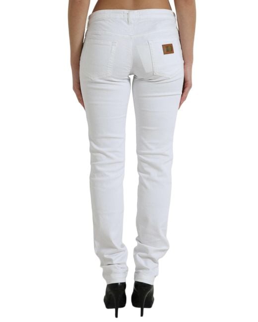 Dolce & Gabbana Blue White Cotton Stretch Skinny Denim Jeans