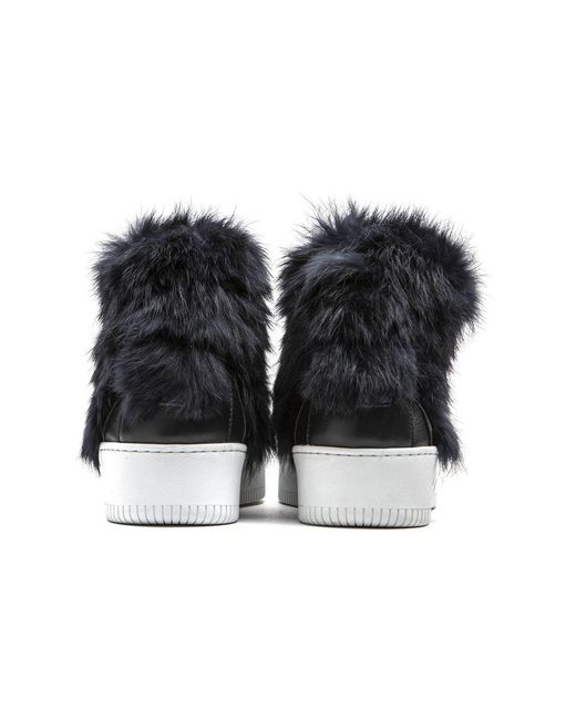 MR & MRS Black Blue Leather Sneaker