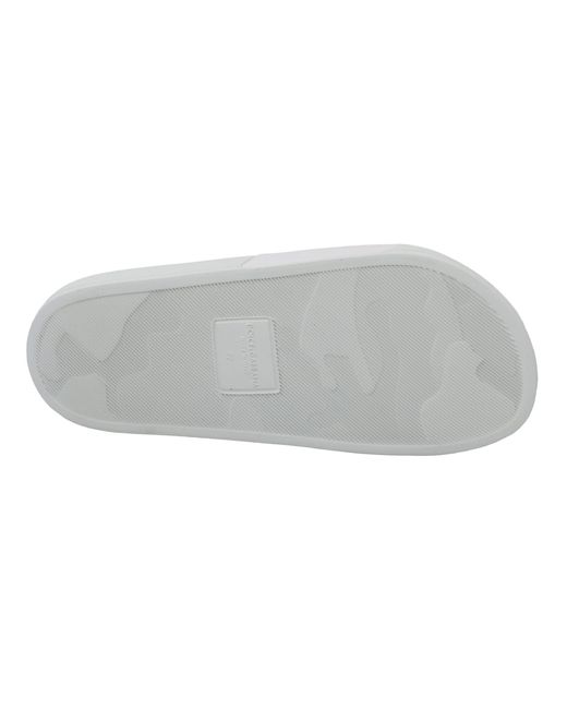 Dolce & Gabbana White Leather #dgfamily Slides Shoes Sandals