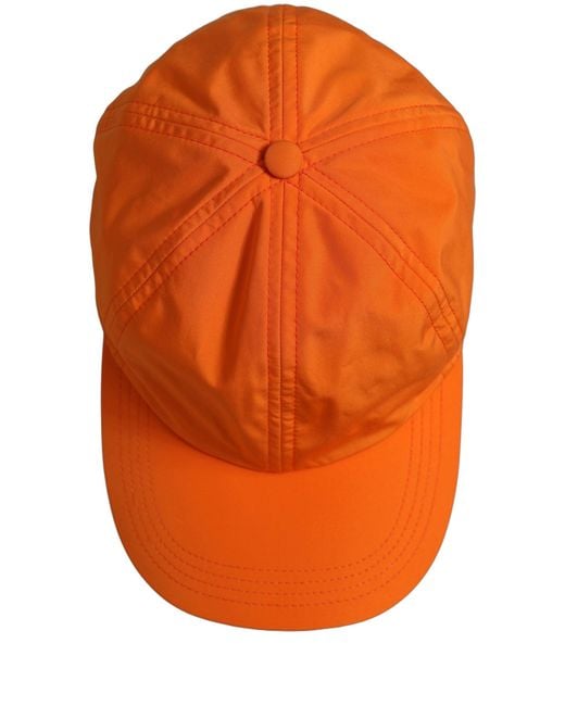 Dolce & Gabbana Red Men Orange Polyester Baseball Cap 6 Panels Hat for men
