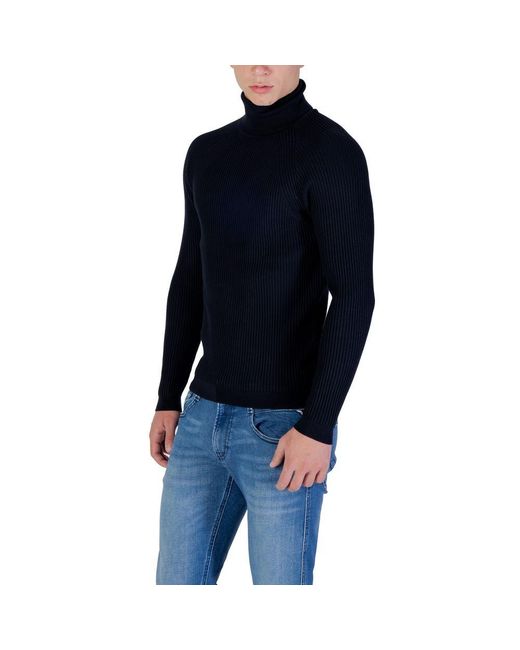 Antony Morato Blue Viscose Turtleneck for men