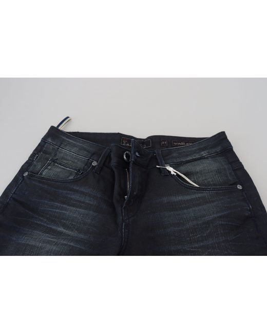 Acht Blue Washed Low Waist Slim Fit Cotton Denim Jeans