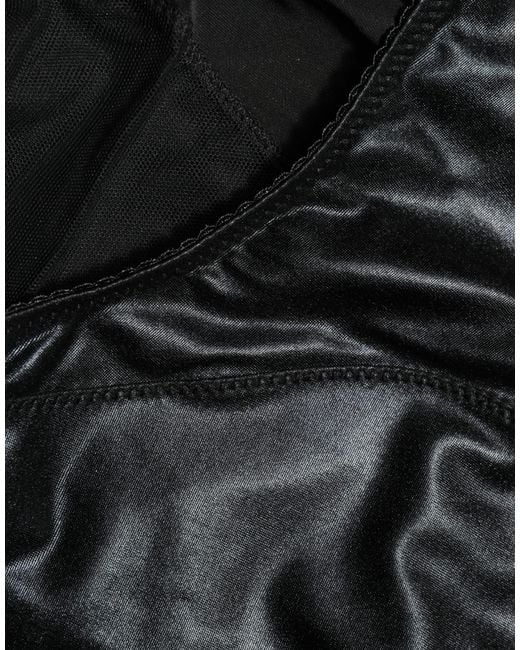 Dolce & Gabbana Black Silk Blend High Waist Girdle Panty Underwear
