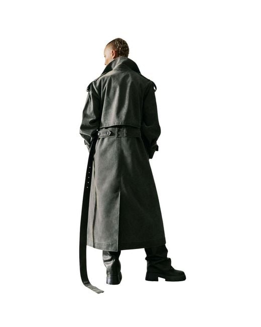 Desigual Black Gray Polyethylene Coat