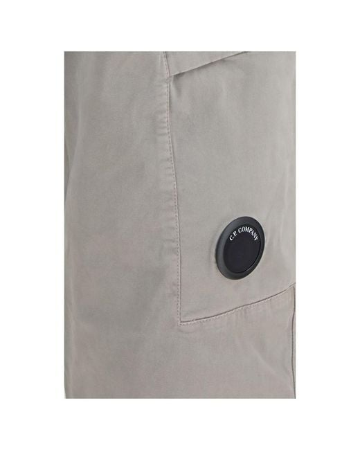 C P Company Gray Cotton Cargo Pants for men