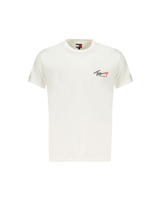 Tommy Hilfiger White Cotton T-Shirt for men