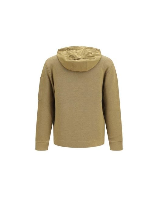 C P Company Green Beige Wool Oves Aries Shell Jacket for men