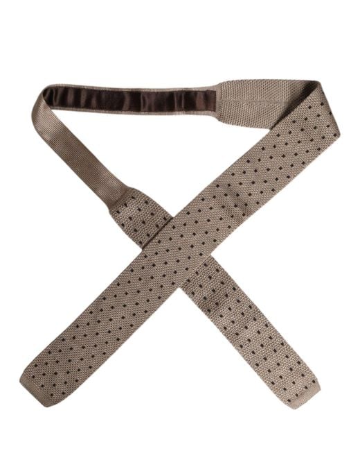 Dolce & Gabbana Brown Polka Dot Silk Adjustable Neckmen's Tie for men
