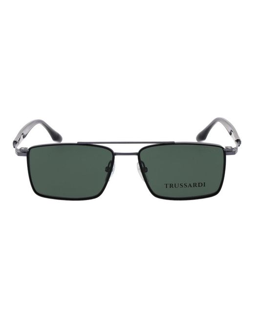 Trussardi Brown Gray Titanium Glasses (frames) for men