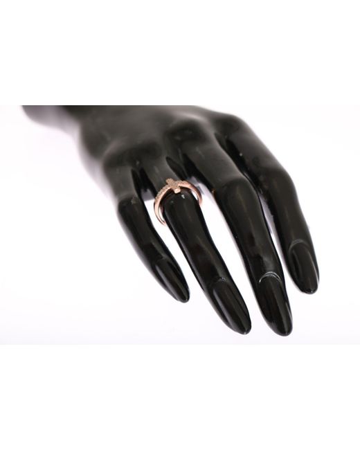Nialaya Pink Gold 925 Silver S Cross Cz Ring