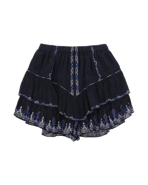 Isabel Marant Blue "Jocadia Shorts With Embroidery And