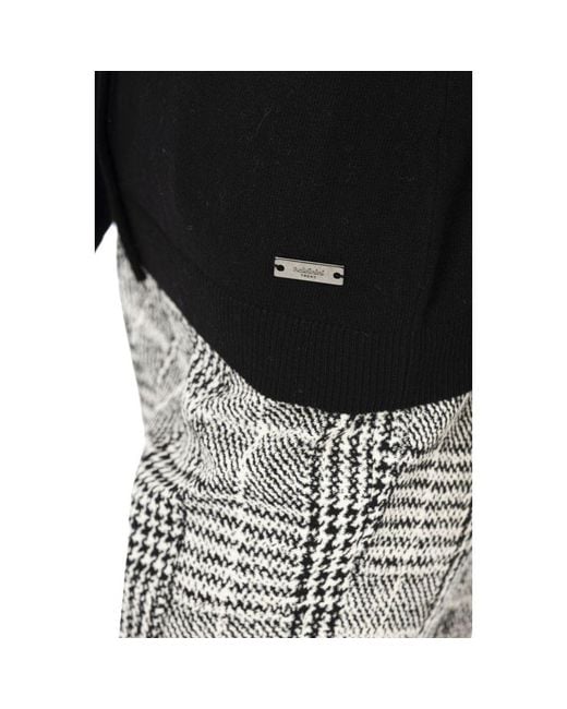 Baldinini Black Gray Wool Cardigan