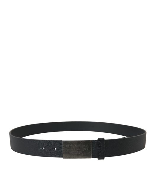 Dolce & Gabbana Black Elegant Calfskin Leather Belt for men
