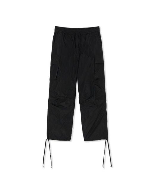 MSGM Black Polyester Cargo Pants