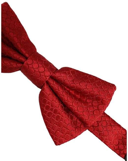 Dolce & Gabbana Red 100% Silk Slim Adjustable Neck Papillon Tie for men