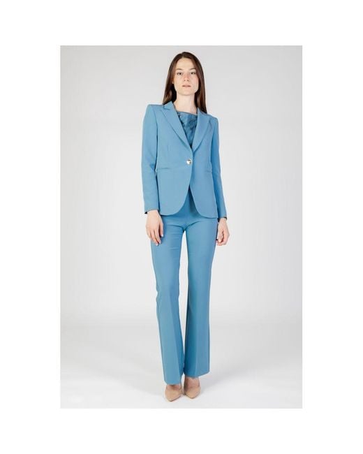 Rinascimento Blue Turquoise Polyester Blazer