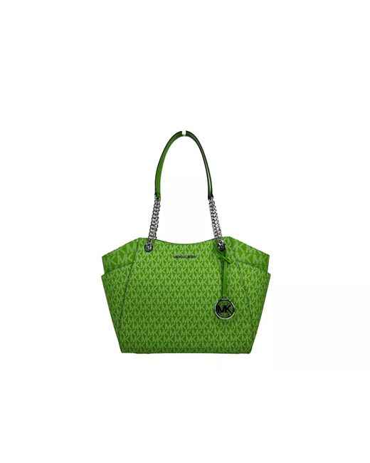 Michael Kors Jet Set Large Chain Shoulder Tote Bag Jungle Green