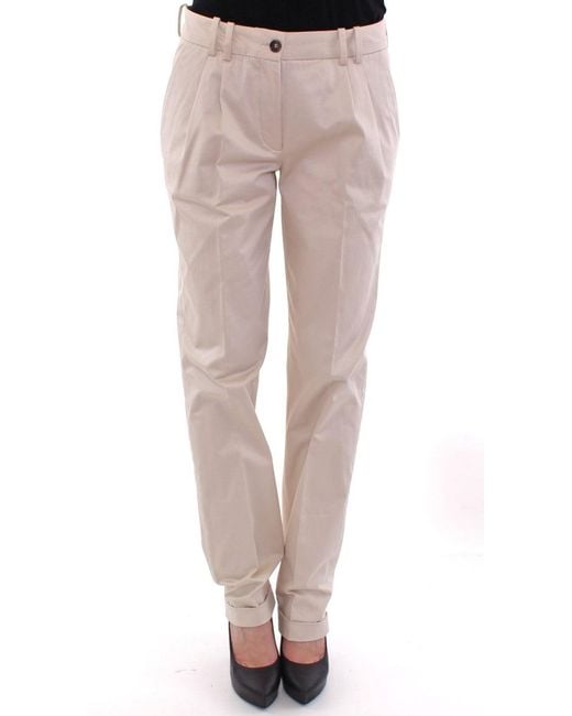 Dolce & Gabbana Natural Cotton Chinos Pants