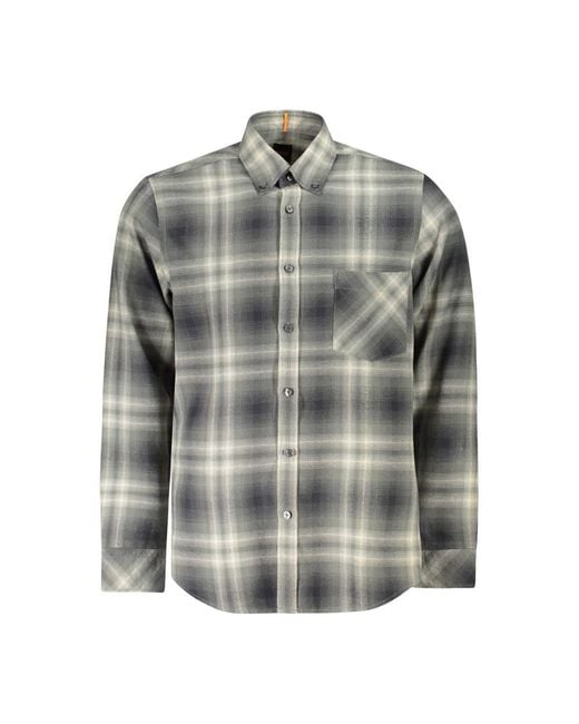 Boss Gray Cotton Shirt for men