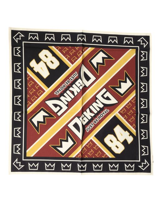 Dolce & Gabbana Black Dg King Square Foulard 50.5Cm X 50Cm Scarf for men