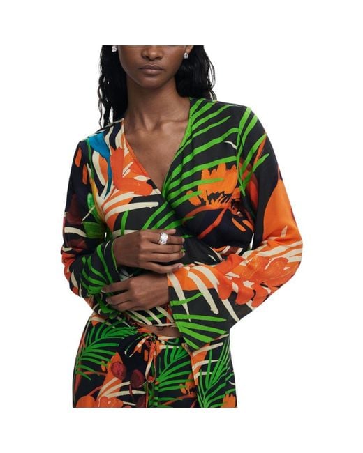 Desigual Green Viscose Top