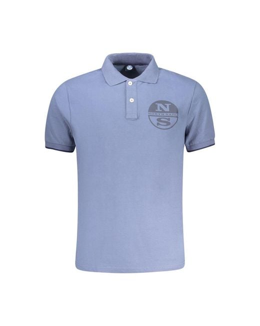 North Sails Blue Blu Cotton Mens Polo for men