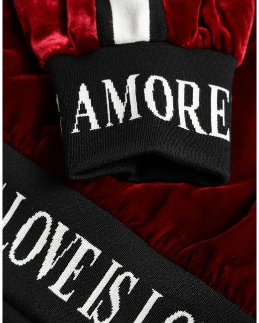 Dolce & Gabbana Black Velvet Round Neck Pullover Sweater