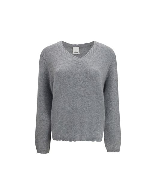 Allude Gray Cashmere Sweater