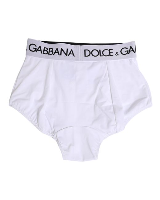 Dolce & Gabbana Blue White Nylon Logo Waistband Coulotte Underwear