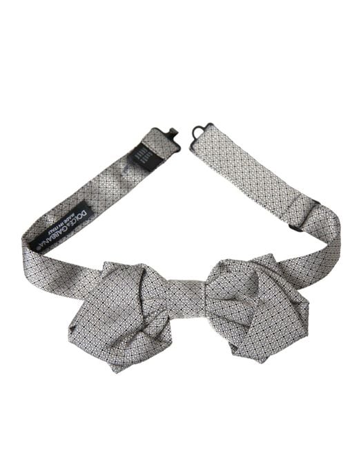 Dolce & Gabbana Metallic Silk Adjustable Neck Bow Tie for men