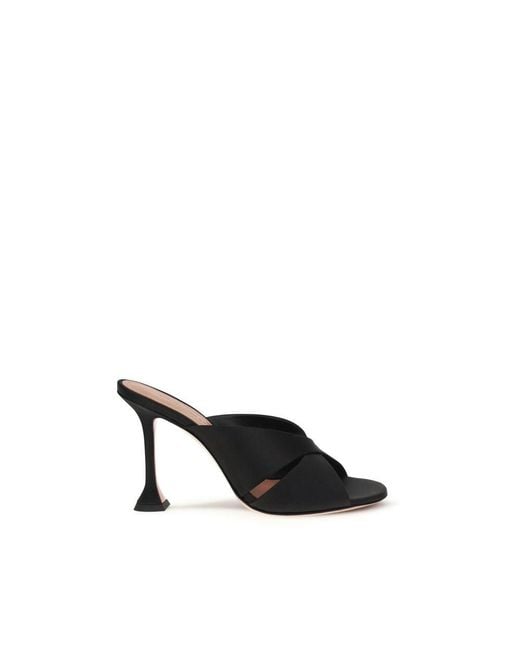 AMINA MUADDI Black Silk Sandals